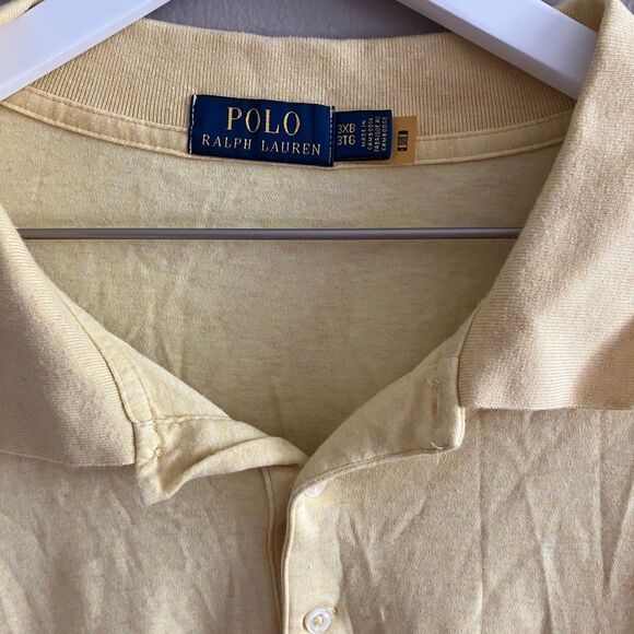 Polo by Ralph Lauren Classic Short Sleeve Polo Shirt Heathered Yellow 3XB - Picture 4 of 6